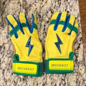 Bruce Bolt Yellow and Blue Gloves